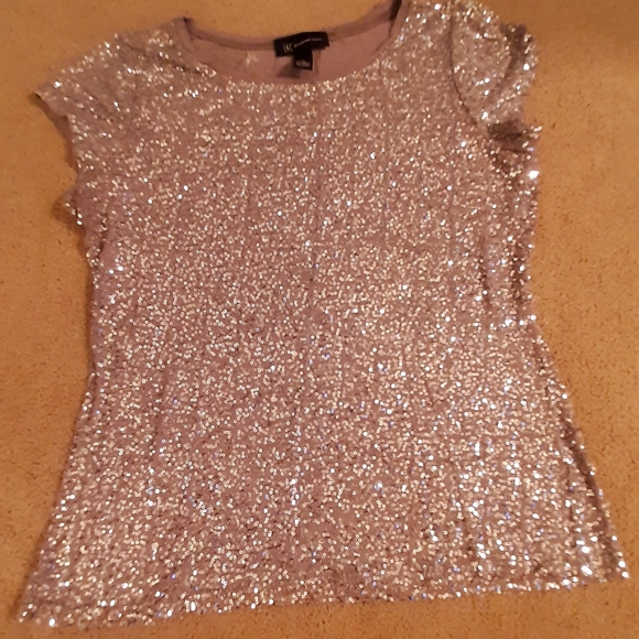 taupe sequin top